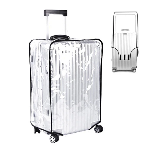 YDUZHUO Luggage Cover Protector Thicken Clear PVC Waterproof Travel Suitcase Cover Protectors for Wheeled Suitcase (26 Inch)