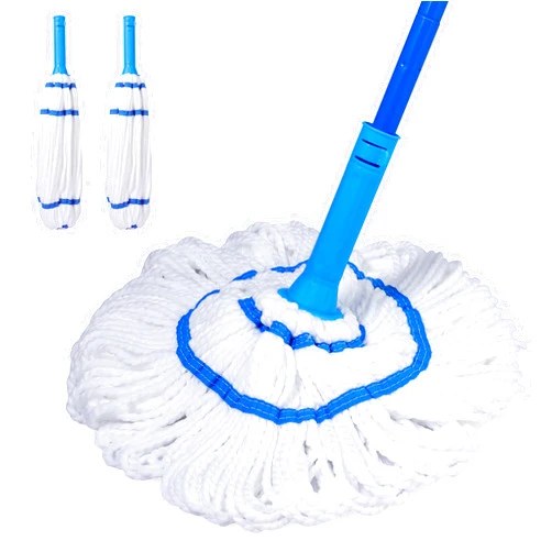 BOOMJOY Twist Mop, Self-Wringing Mop for Floor Cleaning, Floor Mop with 2 Reusable Heads, Easy Wringing Mop for Hardwood, Vinyl, Tile