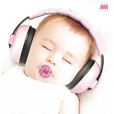 Mumba Store Baby Ear Protection Noise Cancelling Headphones for Babies and Toddlers - Mumba Baby Earmuffs - Ages 3-24+ Months - for Sleeping, Studying, Airplane, Concerts, Movie, Theater, Fireworks Pink