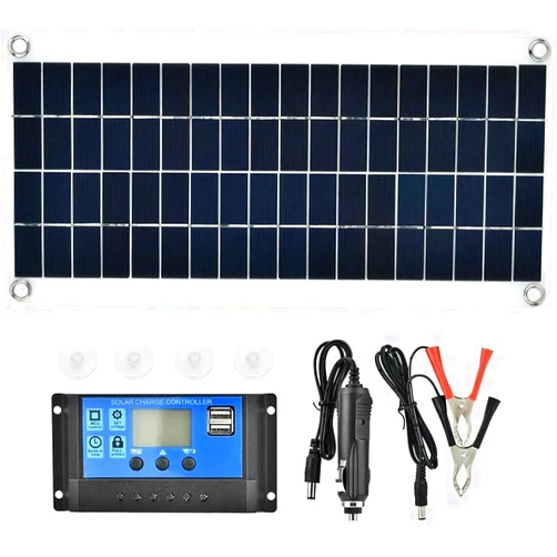 DRAISE Solar Panel, Solar Panel Kit,Polycrystalline Panel Solar Kit, 8W Solar Panel Charge for Portable Solar Generator 60A Controller Cable Solar System for Car/Yacht/Boat LED Light