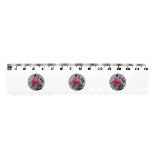 Azeeda 'Flower Pink' 15cm (6 Inch) White Plastic Ruler (RL00074157)