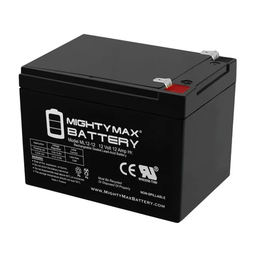 Mighty Max Battery ML12-12 - 12V 12AH F2 Replacement Battery Compatible with PEG PEREGO Raptor