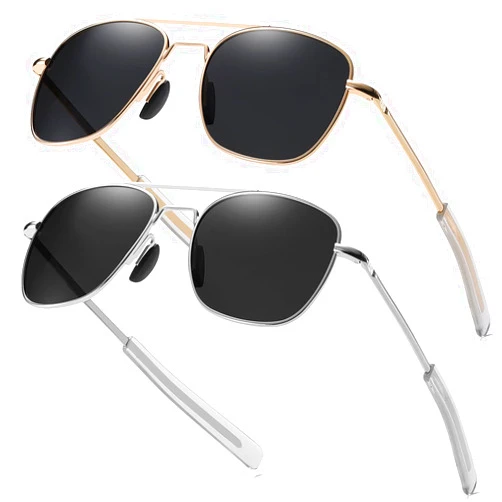 RCXKOOM Men's Aviator Sunglasses American Army Military Pilot Polarized Sunglasses Bayonet Temples