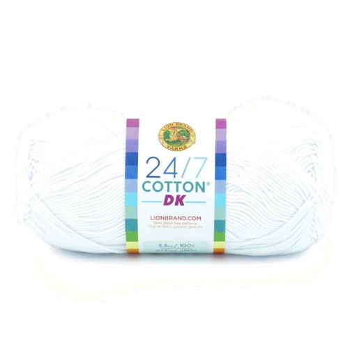 Lion Brand Yarn 24/7 Cotton DK Yarn, Sugarcane
