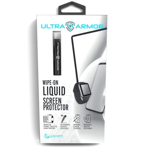 ULTRA ARMOR Liquid Glass Screen Protector for All Smartphones Tablets and Watches Wipe On Scratch and Crack Resistant Nano Protection for Up To 4 Devices - Bottle