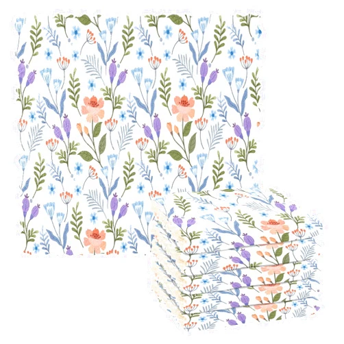 Kigai Colorful Flowers Kitchen Cloth Dish Towels 6-Pack Microfiber Super Soft Absorbent Towels Fast Drying Nonstick Oil Cleaning Cloths for Washing Dishes