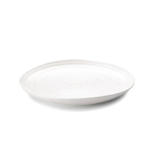 Portmeirion Sophie Conran White Round Platter, 12 Inch Fine Porcelain Serving Dish - Entertaining Plate for Snacks, Sandwiches & Dining - Dishwasher, Oven & Microwave Safe