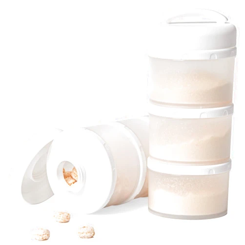 Termichy Stackable Formula Dispenser Portable Milk Powder Container, 2 Pack, White