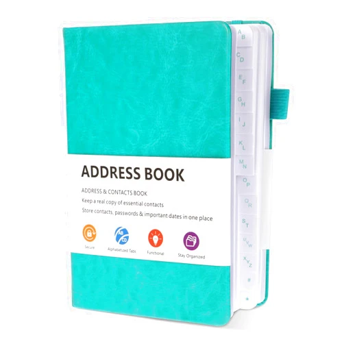 Thboxes Address Book with Alphabetical Tabs, Hardcover Address Book Address Organizer for Contacts, Websites, Phone Numbers, Birthdays, Anniversaries and Notes, 5.1