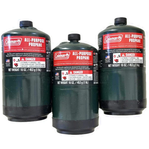 Generic Propane Replacement Fuel Cylinders 16 ounces Camping 3 Pack.
