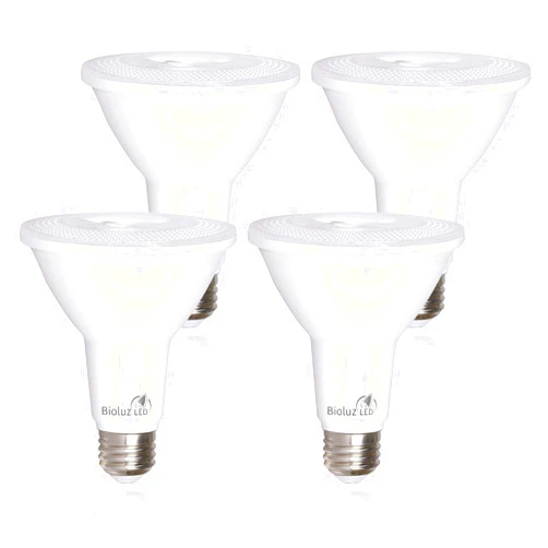 Bioluz LED 4 Pack PAR38 LED Light Bulb 90 CRI 12W = 100-120 Watt Replacement, Soft White 3000K, Dimmable Light Bulbs Flood Lights Outdoor/Indoor UL Listed Light Bulbs Title 20 High Efficacy LED Bulbs