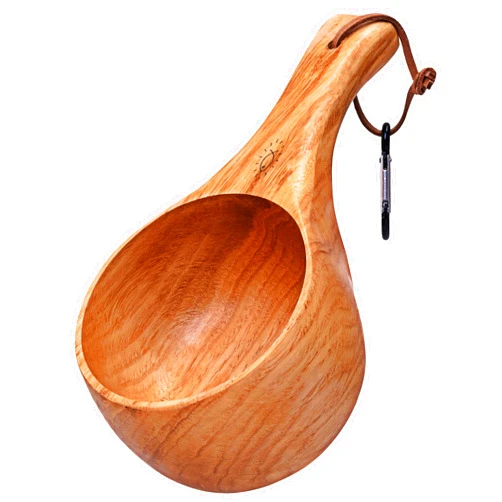 GCS Knives GCS Handmade Kuksa 12 Oz Portable Outdoor Wooden Camp Cup Handcrafted with Natural Chestnut Wood with Ancient Nordic Lifestyle Lightweight for Camping, Backpacking or Bushcraft