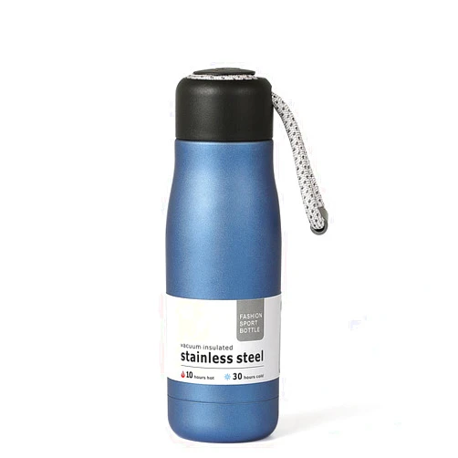 Dusgut Small Water Bottle 12 oz, Dusgut Insulated Water Bottle,Stainless Steel,Wide Mouth Portable Lid, Air Force Blue