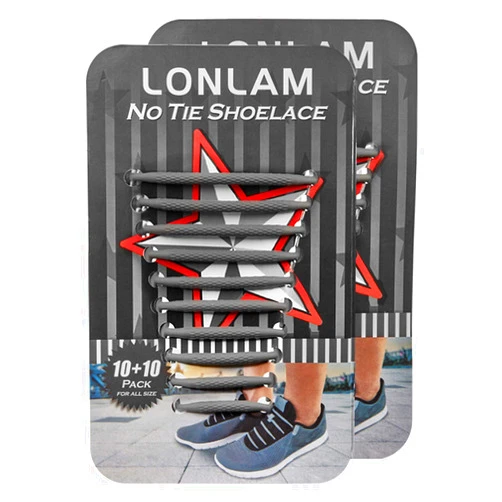 LONLAM No Tie Shoelaces Elastic Silicone Tieless Round for Stretch Sneakers Shoe Strings Laceless Adults Kids Bungee Rubber