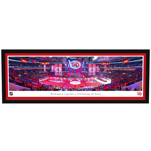 Blakeway Worldwide Panoramas, Inc. Washington Capitals, 50th Anniversary - Single Mat, Select Framed Picture by Blakeway Panoramas (41.5
