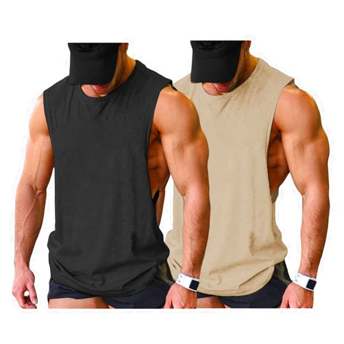 COOFANDY Men Workout Tank Top 2 Pack Gym Bodybuilding Sleeveless Muscle T Shirts