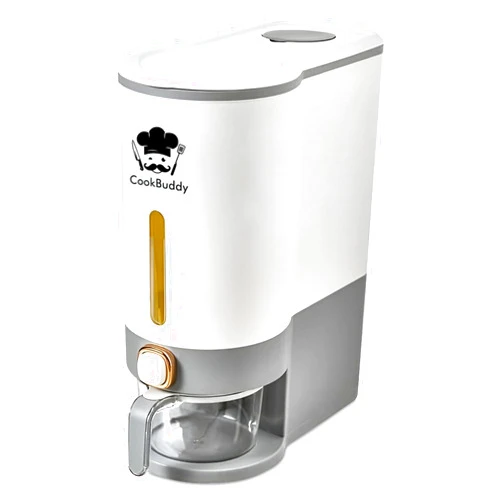CookBuddy Rice Dispenser - 25 lb Airtight Rice Storage Container - Grain Dispenser
