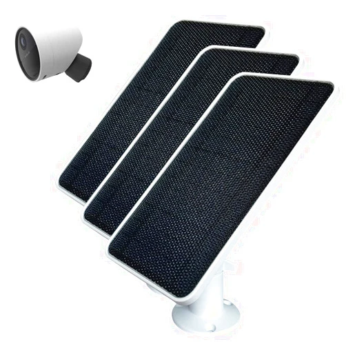 JJMASEE Solar Panel for SimpliSafe Outdoor Security Cameras (3 Pack), Featuring Weatherproof Durability and Continuous Power Supply, Comes with a 13FT Cable and Aluminium Alloy Wall Mount