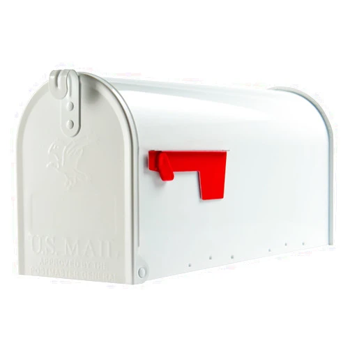 Gibraltar Mailboxes Elite Medium Capacity Galvanized Steel White, Post-Mount Mailbox, E1100W00