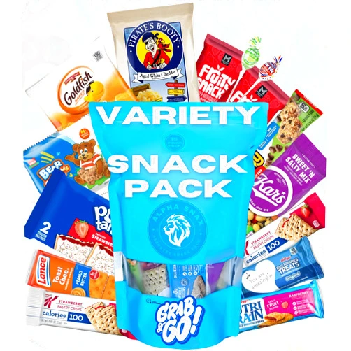Alpha Snax Variety Snack pack (15 Count) Gift Care Package Basket Adult Kid Guy Girl Women Men Birthday College Student Office Back to School camping outdoor snacks movie night