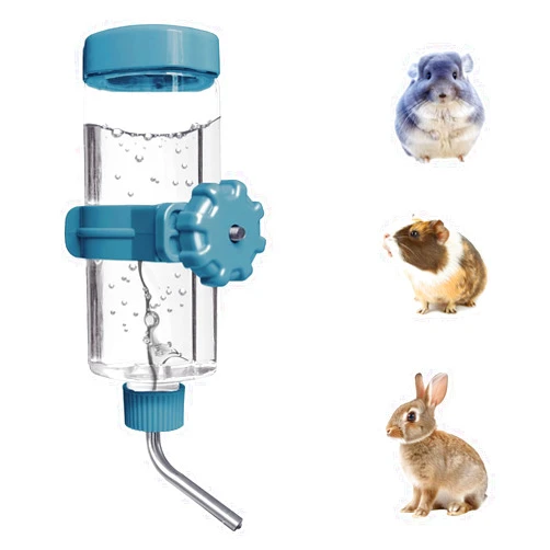 LOS ANDES 16.9oz Small Animal Water Bottle for Cage,Crate, Top Fill Water Dispenser for Guinea Pigs/Bunnies/Ferrets/Squirrel/Hedgehog/Hmaster, BPA Free, Updated Mouth, Blue