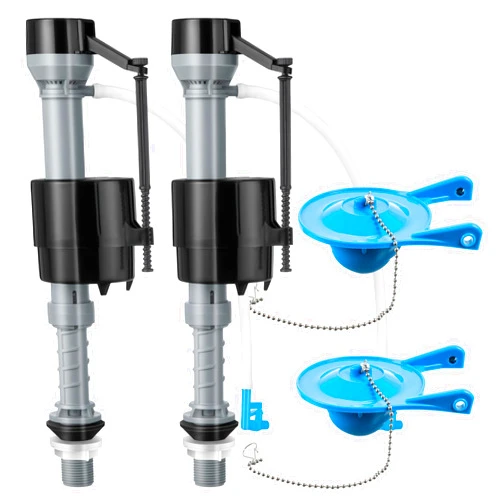 Saillong 2 Pack Toilet Tank Replacement Kit, Toilet Fill Valve and 3 Inch Universal Toilet Flapper, Universal Toilet Float Replacement Kit, High Performance Toilet Flusher Replacement Kit