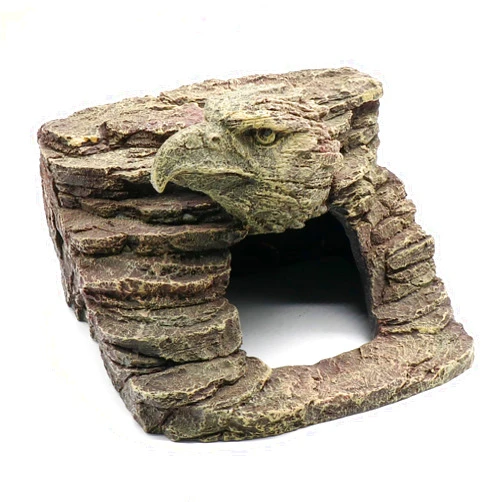Relaqcc Large Reptile Cave Climb Hideout Hideaway, Aquarium Decorations, Resin Rock Stone Cave Fish Tank Decorations for Betta Fish, Shrimp, Lizards, Leopard Gecko