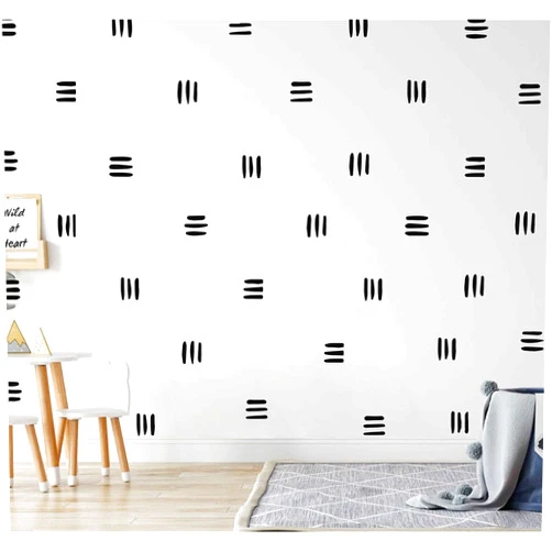 YUHASIDE 120pcs Modern Line Wall Stickers Boho Nursery Kids Living Room Scandinavian Home Décor Self-Adhesive Murals Vinyo DIY Gift YT5037 (Black)