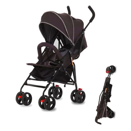 Dream On Me Vista Moonwalk Baby Stroller in Black, Lightweight Infant Stroller with Compact Fold, Multi-Position Recline Umbrella Stroller with Canopy, Extra Large Storage and Cup Holder