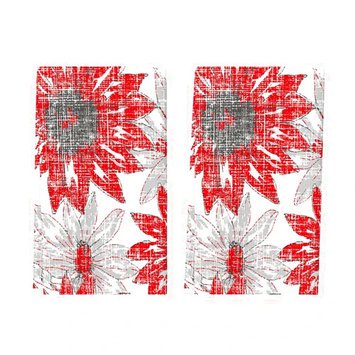 Artoid Mode Red Floral Boho Kitchen Towels Dish Towels, 18x26 Inch Seasonal Spring Summer Decoration Hand Towels Set of 2