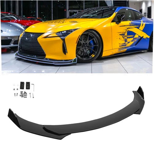 X xotic tech Xotic Tech Front Bumper Lip Chin Spoiler Splitter Diffuser Guard Wing Protector Trim Car Body Kit, Compatible with Lexus is ES (Gloss Black) 3pcs