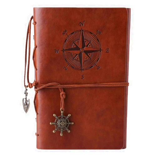 MALEDEN Refillable Spiral Daily Notepad Classic Embossed Travel Journal Diary
