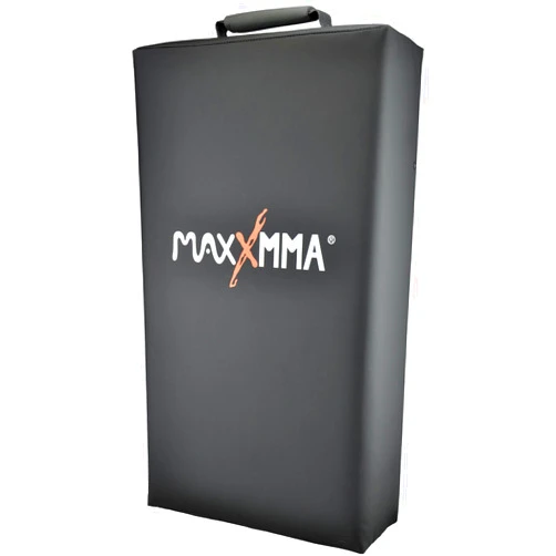 MaxxMMA Kick Shield, Boxing Punching Pad Kickboxing Muay Thai Training Foot Target Strike Body Shield, Great for MMA, TKD, Krav MAGA, Martial Arts, Karate Workout (Black)