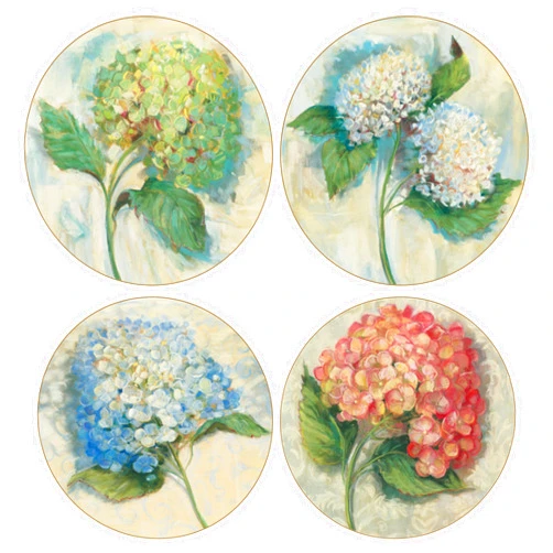 CoasterStone Hydrangeas Absorbent Coasters, 4-1/4-Inch, Set of 4