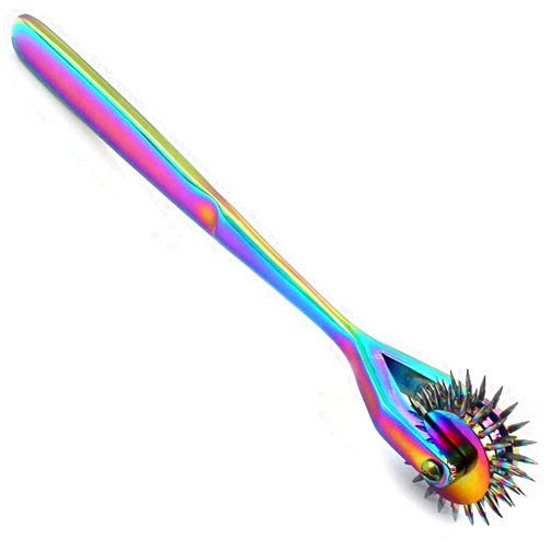 Fun Guru Wartenberg Neuro Pinwheel Stainless Steel 3 Head Diagnostic Instrument Pin Wheel - Multi Color Rainbow