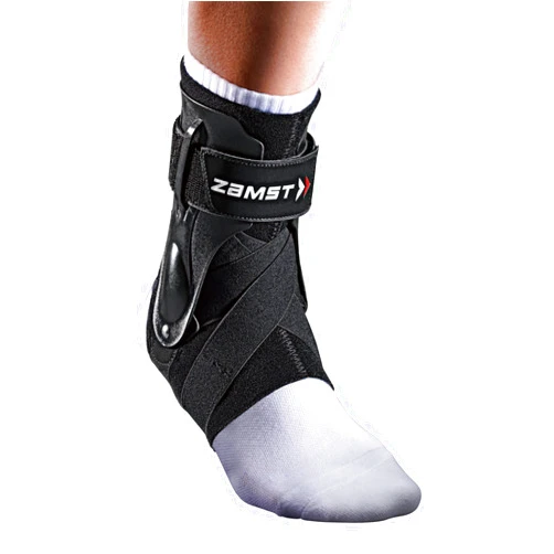 Zamst A2-DX Sports Ankle Brace with Protective Guards For High Ankle Sprains and Chronic Ankle Instability-for Basketball, Volleyball, Lacrosse, Football-Black, Size, Right and Left Specific