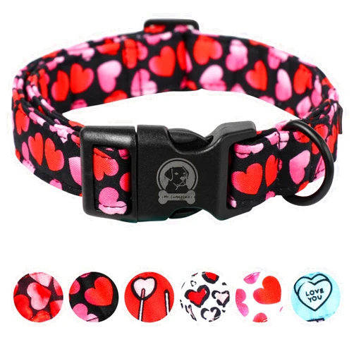 MR.CHUBBYFACE Valentines Day Dog Collar MR. CHUBBYFACE Love Dog Collar Cute Boy Girl Dog Collars for Small Medium Large Dogs