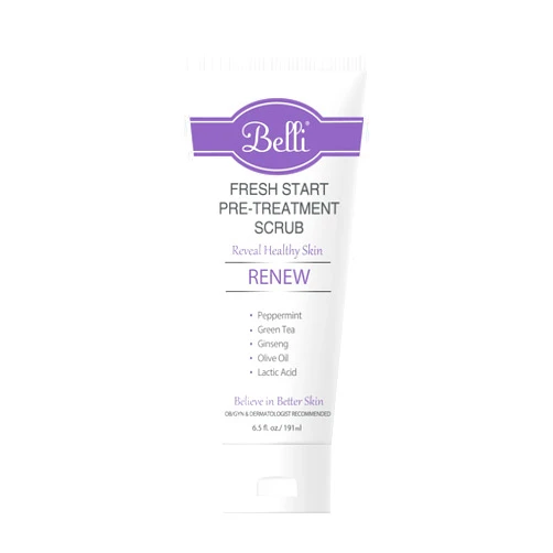 Belli Skincare Fresh Start Pre-Treatment Scrub, Face Cleanser & Facial Scrub for All Skin Types, Detoxifies Skin, Dermatologist Recommended, 6.5 Oz