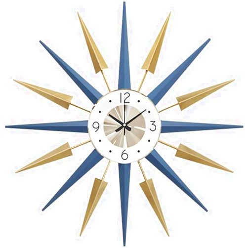 Qiuqiu YQWY 22 Inch Multi-Color Large Colorful Mute Wall Clock,Metal Digital Clock, Retro Starburst Wall Clock Home Decoration Clock for Home Kitchen Office-a||71cm