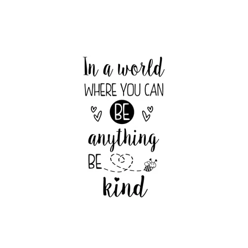 Imposing Design in a world where You can be anything Be Kind 13 x 22 Vinyl wall quote decal sticker Cute hearts school classroom religious Corinthians Wall Art Decor Motivational Inspirational Decorative lettering