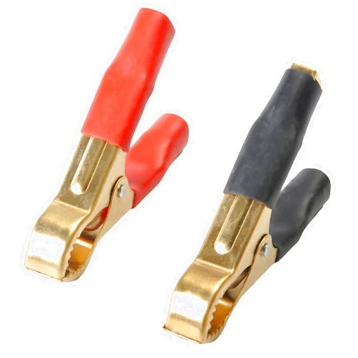 Fielect 2Pcs 50A Heavy-Duty Insulated Alligator Clips,Battery Crocodile Electrical Test Clamps,Battery Charger Clamp for Car Auto Vehicle Boat Red and Black