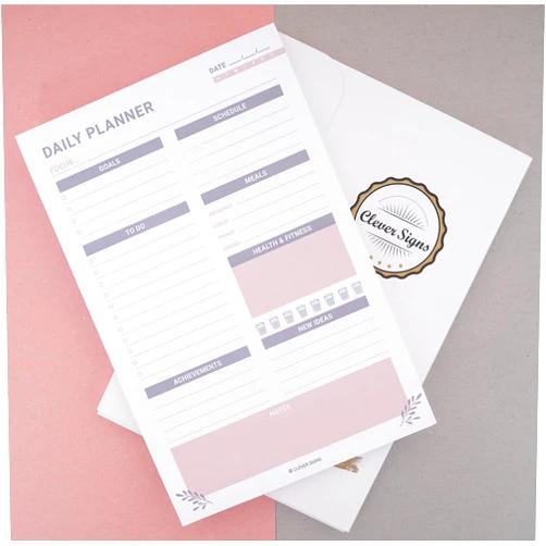 CLEVER SIGNS Business Design Daily Planner, 100 Undated Sheets 9 x 6