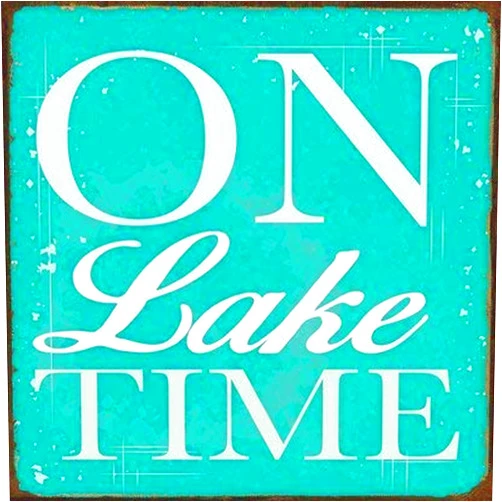 BGOJM On Lake Time Metal Sign, Lake House Decor, Rustic Decor, Home Decor, Wall Accent, Relax