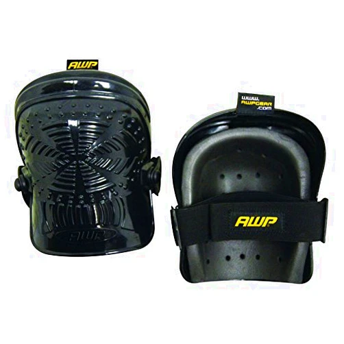 AWP 1L-326 Non-Marring Rubber-Cap Knee Pads, Black