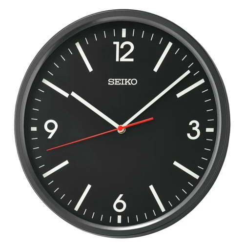 Seiko 12 Inch Sano Wall Clock, Metallic Black