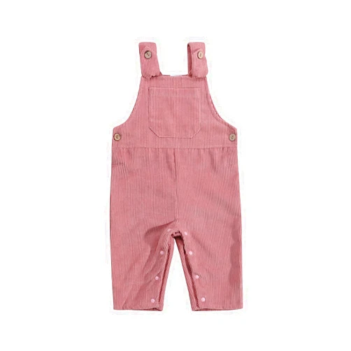 Biayxms Infant Baby Boy Girl Corduroy Overalls Jumpsuit Sleeveless One Piece Suspender Pants Unisex Baby Romper with Pocket