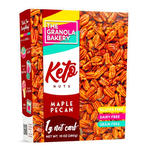 THE GRANOLA BAKERY TGB Maple Pecans | 1g Net Carb Keto Snack | Gluten Free Low Carb Candy Nuts, 10 Ounces