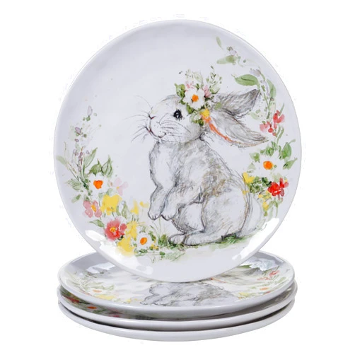Certified International Sweet Bunny Dinner Plates, Set of 4, 11