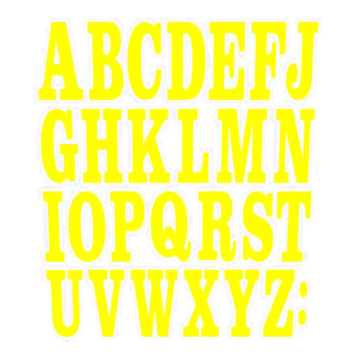 QIUKUI 4set 2 Inch Vinyl Iron on Letters Heat Transfer Letters Alphabets for Clothing T-Shirt Bag（Yellow）…