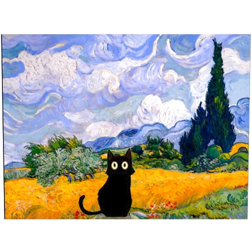 GemZono Diamond Painting Kits for Adults,5D Scenery and Black Cats DIY Diamond Arts Diamond Painting Kits for Adults,Round Full Drill Diamonds, Diamond Art Kits for Adults and Home Decor-12x16inch